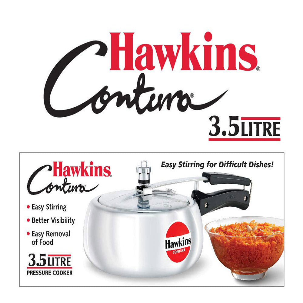 Hawkins Contura Pressure Cooker 3.5 Litre: HC35 for 4-5 Family Persons