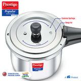 Popular Svachh Spillage Control Stainless Steel Pressure Cooker, 1.5 L (Silver)Prestige Popular Svachh Spillage Control Stainless Steel Pressure Cooker, 1.5 L (Silver) 20192