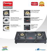 Prestige Marvel Plus Black GTM 02 B Gas Stove