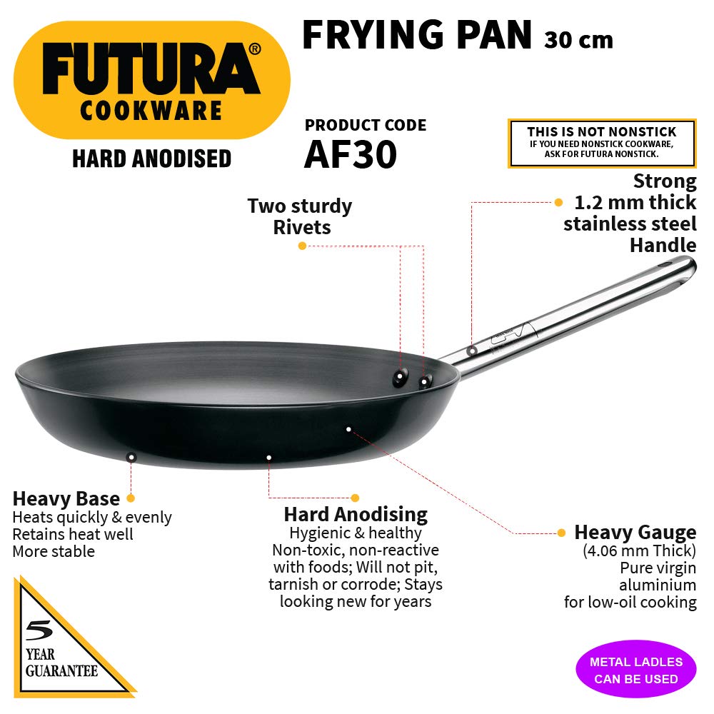 Hawkins Futura 30cm Hard Anodised Frying Pan Without Lid AF30