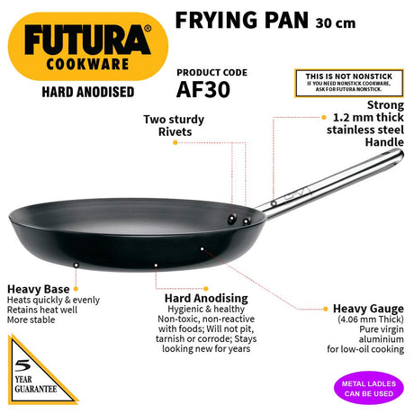 Hawkins Futura 30cm Hard Anodised Frying Pan Without Lid AF30