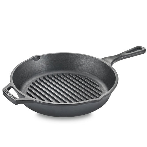 Prestige Cast Iron Scratch Resistant Gas and Induction Compatible Grill Pan, (Black) 30560