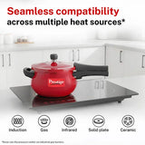 Prestige Deluxe Plus Aluminium Outer Lid Mini Pressure Handi, 3 Litre, Red 10795