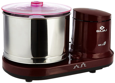 Buy BAJAJ WX 3 150-WATT WET GRINDER WITHOUT ARM (MAROON) WITH 1 JAR at the lowest price in India at Apnidukaan.com