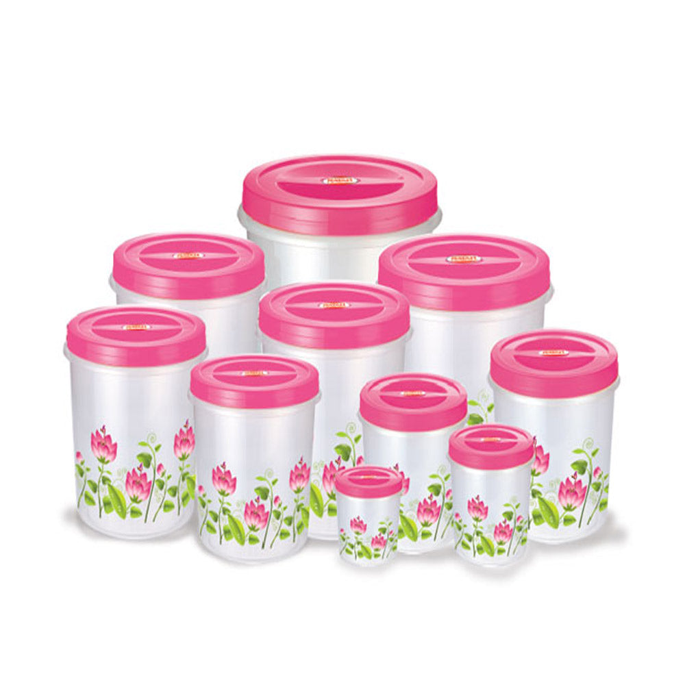 Ratan Crystal Plastic Container 10 Pcs Set