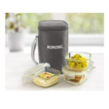 Borosil Lunch Box Set of 3 Klip-n-Store Square With Lunch Bag