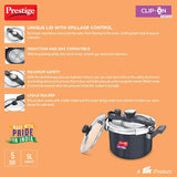 Prestige Clip-on Svachh Hard Anodised Spillage Control Pressure Cooker, 5 L (Black) 20242