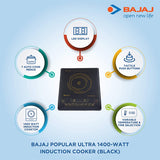 Bajaj Popular Ultra 1400 W Induction Cooktop-Black (740069)