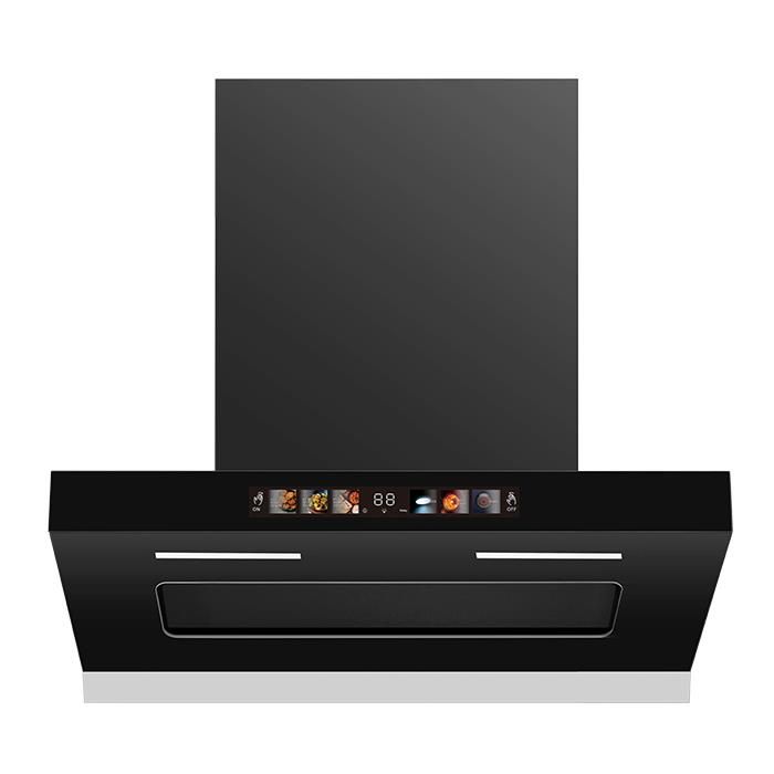 Wall Mounted Hood 5IH 66860 Chimney 60 cm, Black Powder Coating with Glass Panel, Heat Auto Clean, Touch Control, Filterless