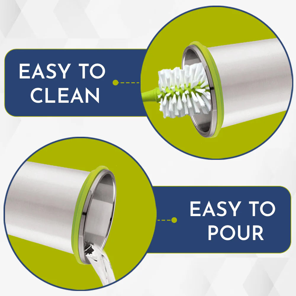 Stainless Steel Glossy Klip Lock Tumbler with Lid and Straw - 350ml | Leak-Proof & Airtight Tumbler - Ideal for Travel, Office, Kids | Perfect for Juice, Buttermilk