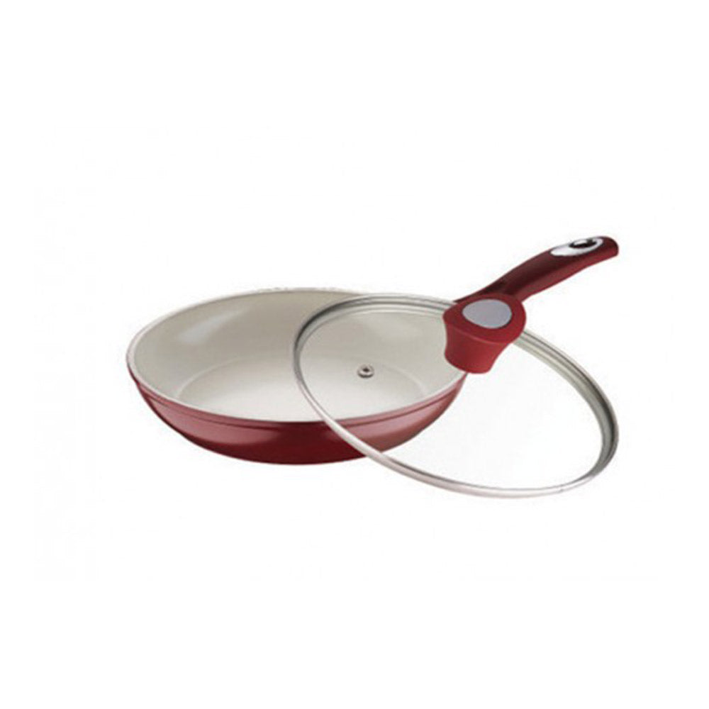 Bergner Non-stick Ceramic Coating Allure Kadhai With Long Handle & Glass Lid BG-6722