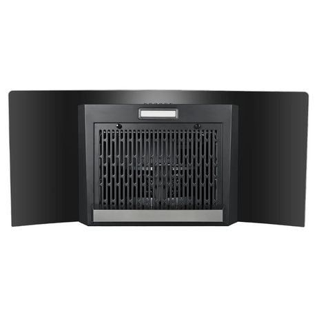 Faber Hood Alpha HC PB BK 90 1500 m鲁/hr Auto clean  Wall Mounted  Chimney Baffle Filter Touch Control & Motion Sensor Black Tempered glass With Stainless Steel
