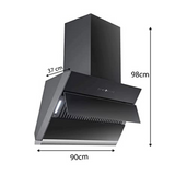 Faber Zenith FL SC AC BK 90 1350m3/Hr Wall Mounted Chimney Kitchen Hood With Auto clean Technology Filterless Touch Control Black
