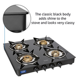 Glen CT 1040 GT XL Junior BB Black 4 Burner