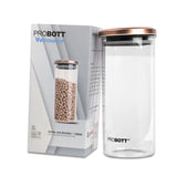 Vetroware 1300ml Glass Jar – Round Container with Golden Metal Airtight Cap – Premium, Crystal Clear, Rust-Proof