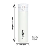 Glitter 300ml Travel Flask – Hot & Cold Vacuum Insulated Stainless Steel with Flip Top Cap, White | PB 300-05