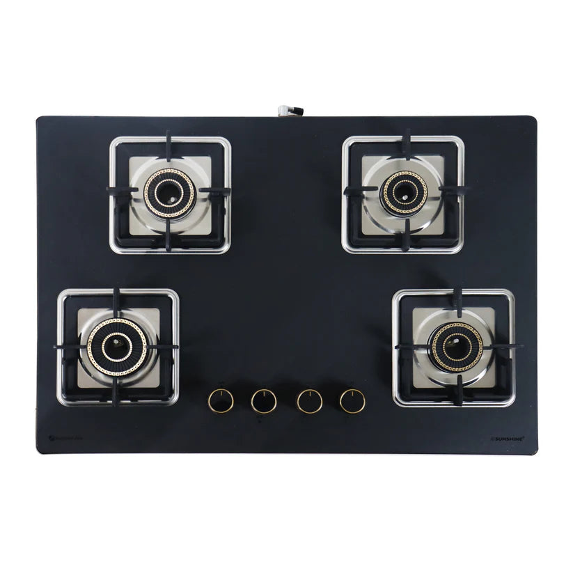 Shine Gold Four Burner Gas Stove/Hob Top Auto Ignition