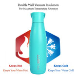 Trendy 480ml Stainless Steel Water Bottle, Vacuum Insulated Flask, Blue | Hot & Cold | Easy to Carry | Leak Proof | PB 480-02