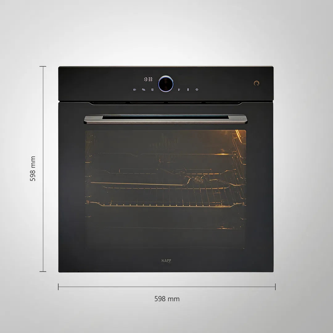 OV81 ZNSCN 81L Extra Large Built-in Electric Oven with 3D Hot Air, 14 Functions, Soft Close, LED Knob – Half Mirror Glass Finish