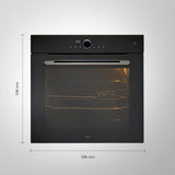 OV81 ZNSCN 81L Extra Large Built-in Electric Oven with 3D Hot Air, 14 Functions, Soft Close, LED Knob – Half Mirror Glass Finish