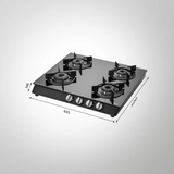 KAFF CBP 58 4B AI Black Tempered Glass Auto Ignition Cooktop