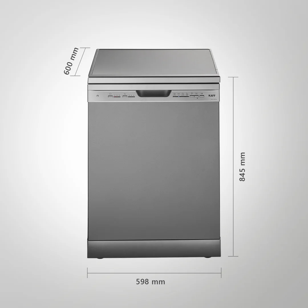 KAFF DW CENTRA 60 Premium Silver Finish Front Free Standing Dishwasher