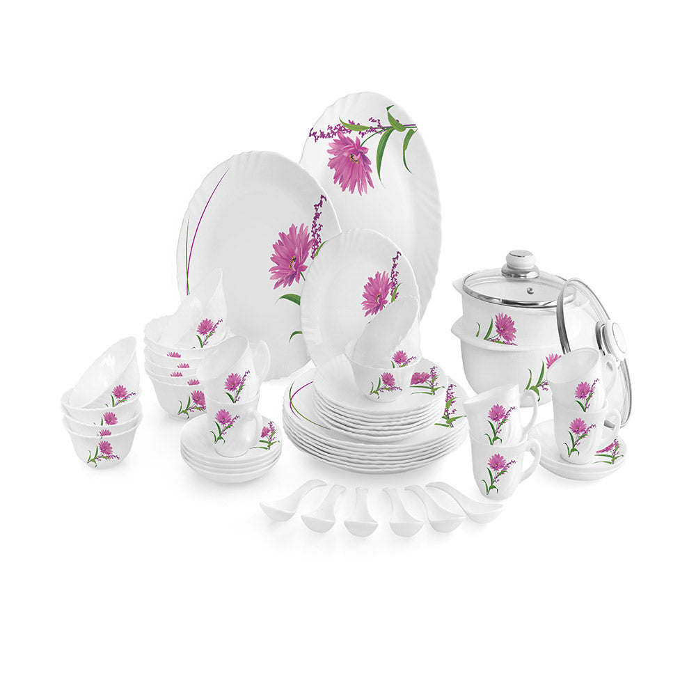 Cello Imperial Series Pink Aster Dinner Set 35 Pcs