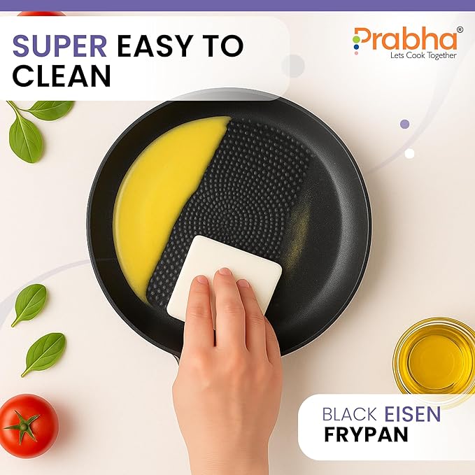 Black Eisen Cast Iron Frypan With Steel Handle 2L, 26cm