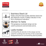 Prestige Deluxe Duo Plus Hard Anodised Pressure Cooker with 1 Glass Lid and 1 Stainless Steel Lid, 3 L (Black)20144