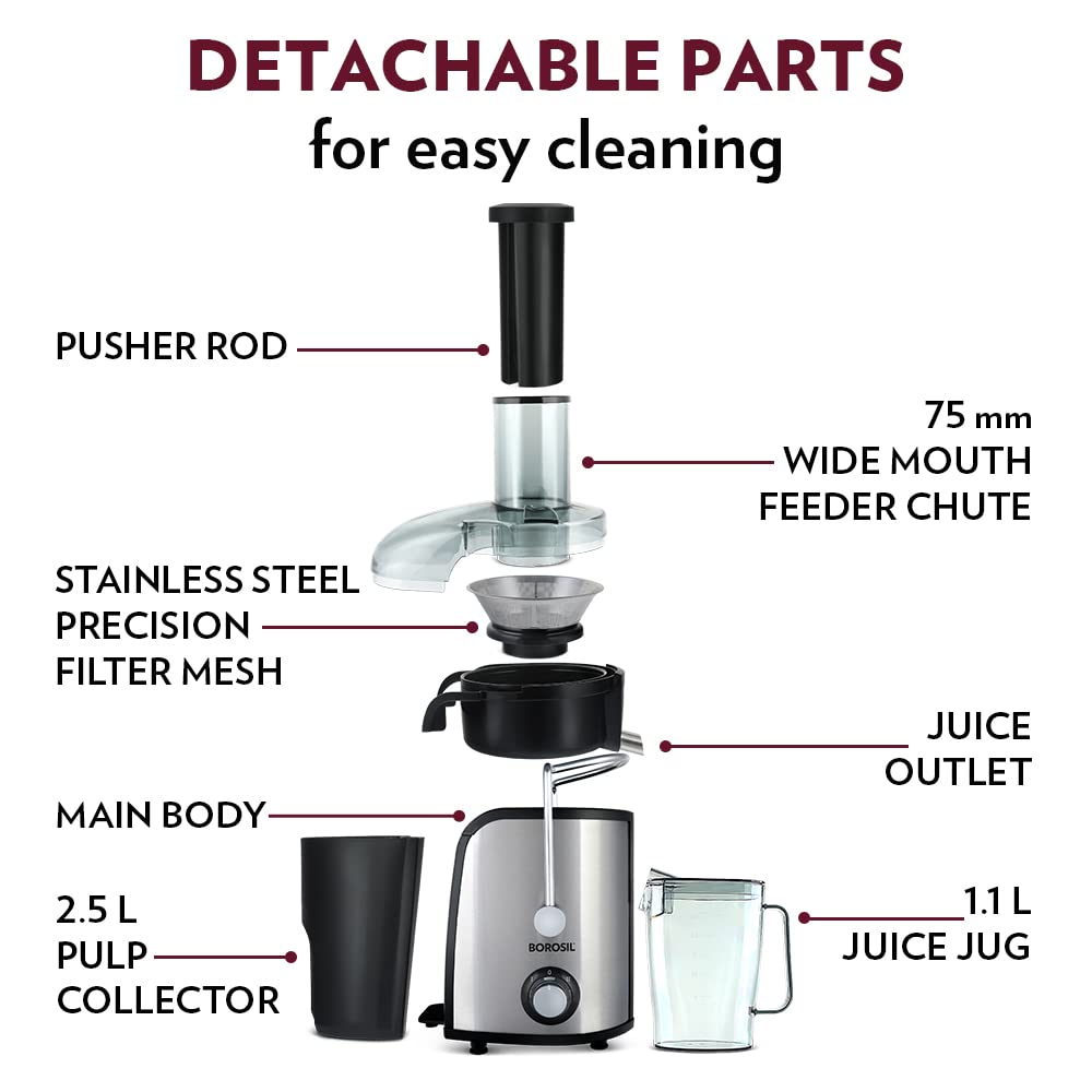 Borosil Primus Plus Juicer 800 W Centrifugal Juicer