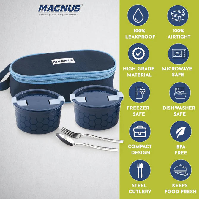 Microwave Olive 2 Lunch Box - 2 Microwave Safe Steamlock Stainless Steel Containers - Airtight & Leakproof - Ideal Lunch Box for Kids - Lunch Boxes for Office Men, Women & School