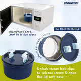 Microwave Safe Olive 3 Prime Lunch Box Set - Stainless Steel Containers with Roti Slot, Fork & Spoon Included, Insulated Bag - Lunch Box for Kids, Lunch Boxes for Office Men, Women, School