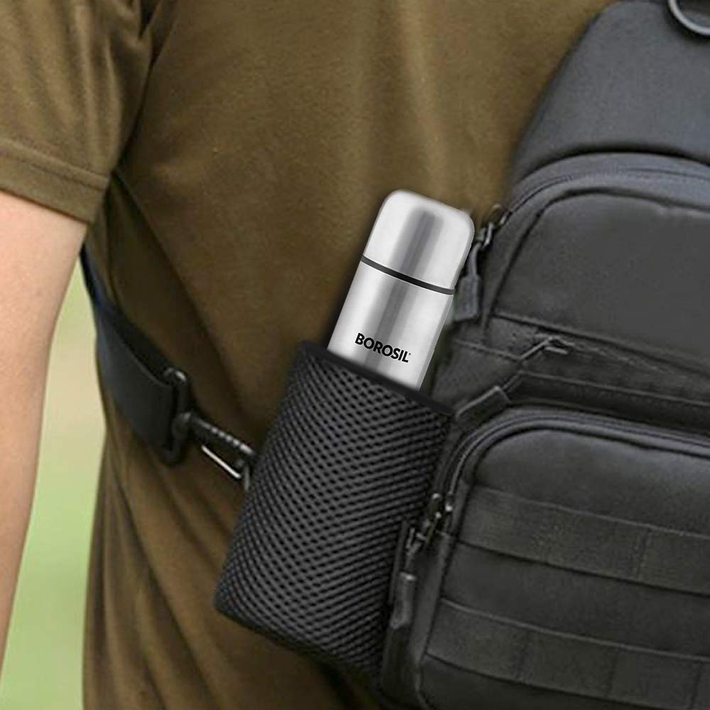 Thermo Flask Black – 1000 mL (FGFTL1000BL) | Vacuum Insulated Stainless Steel Flask with Carry Jacket, Sipper Spout & Leak-Proof Cap