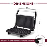Borosil Prime Grill Sandwich Maker 700 W, opens 90°