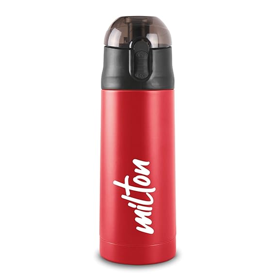 New Crown 400 Thermosteel Water Bottle 600 ml with One Touch Safety Lock, 24 Hours Hot and Cold, Leak Proof Lid, ISI Certified I Vacuum Insulated I for Office, Gym, School