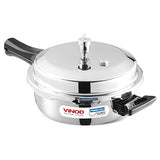 Vinod Platinum Triply Stainless Steel Outer Lid Pressure Cooker with Induction Base, 2 Litre, Mini Pressure Cooker, Induction Base Pressure Cooker - ISI certified, Silver