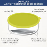 Easy Lock Stainless Steel Container | Leak-Proof, Food Grade Material | Durable & Easy to Open Lid