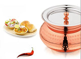 Mukti Stainless Steel Food Storage Handis & Cooking Pots|Curry Pots, Gravy, Rice Patilas, Biryani Kadhai & Topes|Zaika Texture Gold Handi with Lid|3000ml x 1pc