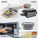 Borosil Klip N Store Plus 520 ml Square Glass Food Storage Container with Air Tight Glass Lid | Borosilicate Glass Container for Lunchbox | Microwave & Dishwasher Safe | Transparent