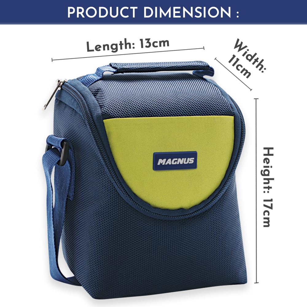 Aura 2-Piece Stainless Steel Lunch Box Set with Tiffin Bags, Utensils & Pouch | Airtight, Leakproof Containers | Lunch Box for Kids, Office Men, Women, School | BPA-Free