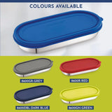 Easy Lock Oval Prime Stainless Steel Container – Airtight & Leakproof Lid for School, Office, Picnic | Ideal for Men, Women & Kids (Royal Blue, 450ml)