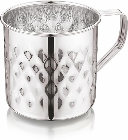 Mukti Premium Stainless Steel Deluxe Mug/Jug | Multipurpose for Water, Milk, Butter Milk,Oil and Useful for Kitchen/Outdoor |Durable and Silver Classic Finish (Deluxe Krystal, 700 ML)