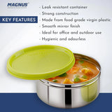 Stainless Steel Airtight Leakproof Storage Container with Easy Lock, 420ML | Kitchen Accessories, Lunch Box for Office Men, Adults & Kids