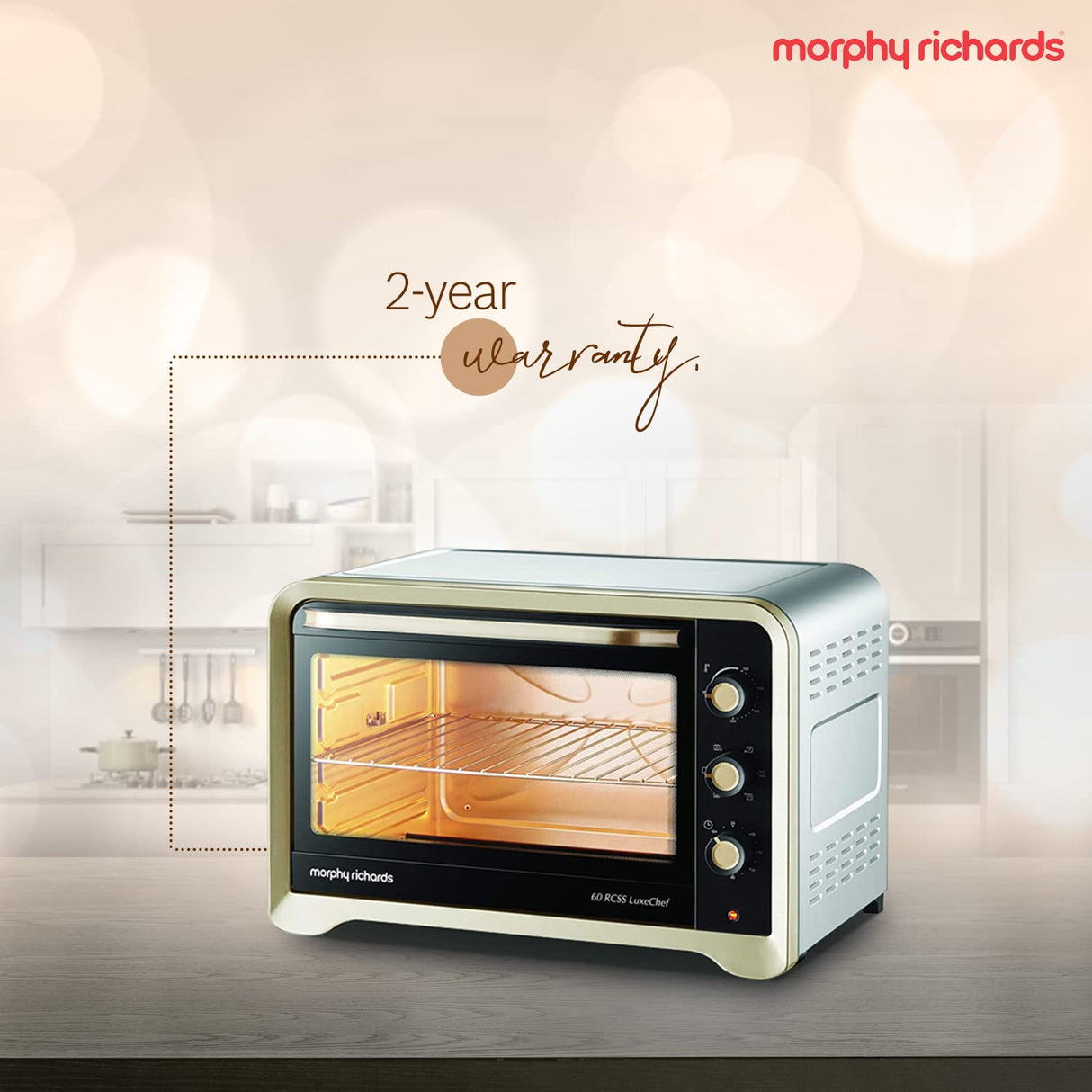 60RCSS Luxechef 60L OTG 2200W – Stainless Steel Oven Toaster Griller with Convection, Rotisserie & Temperature Control
