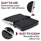 Borosil Jumbo 180° Grill Sandwich Maker 1500 W, opens 180°, 4 sandwiches