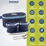 Microwave Safe Olive 3 Prime Lunch Box Set - Stainless Steel Containers with Roti Slot, Fork & Spoon Included, Insulated Bag - Lunch Box for Kids, Lunch Boxes for Office Men, Women, School