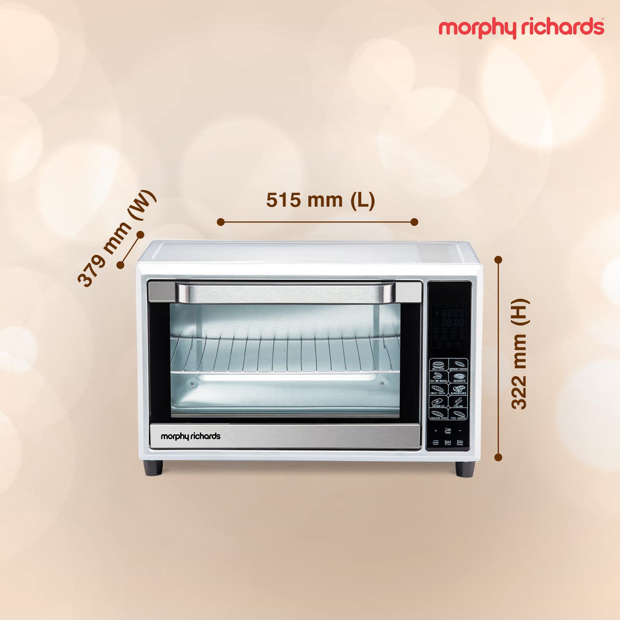 Digichef 35SS 35L Digital OTG 1800W – Oven Toaster Griller with 59 Auto Cook Menus, Convection & Rotisserie (Silver)