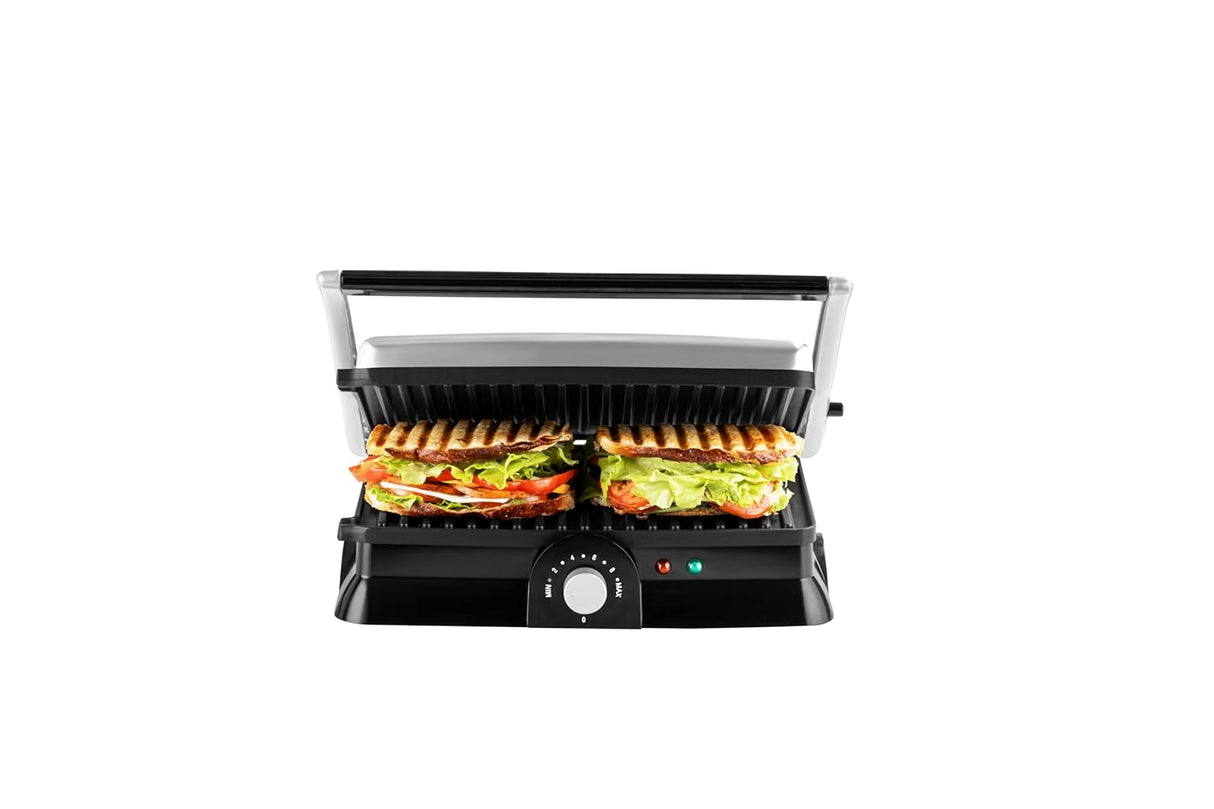 RST2004CG 2000W 180° GrillMaster 4 Slice Electric Grill Sandwich Maker | Full Flat Toaster Griller | Drip Tray, Ready-to-Cook Indicator | Adjustable Temperature & Timer