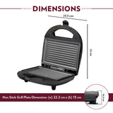 Borosil Neo Grill Sandwich Maker 700 W, opens 90°
