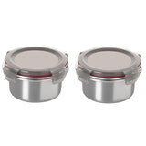 Celltone Microwavable 304 Stainless Steel Food Container with Carry Bag Leak-Proof, Fridge-to-Oven, Microwave Safe, Portable Lunch Boxes for Office, School & College (Set of 2 (400 ml x 2)